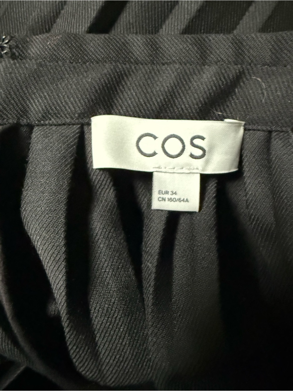 COS Black Pleated Wool Blend Mini Skirt Size 34 - Picture 5 of 7